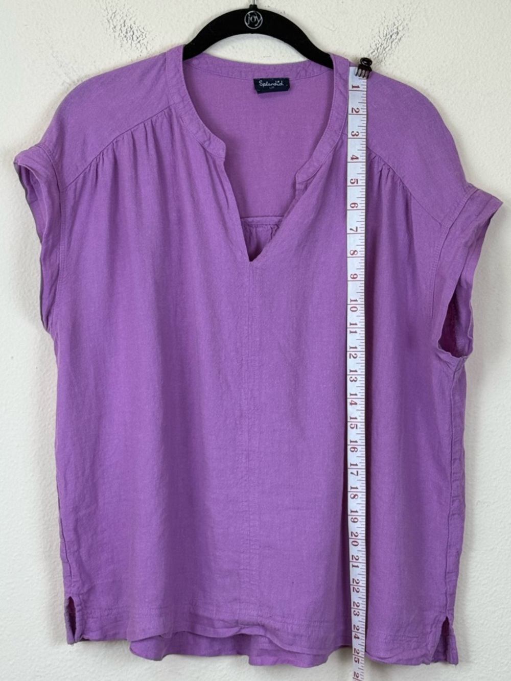 Splendid tops large blue and lavender linen blend - Picture 9 of 14